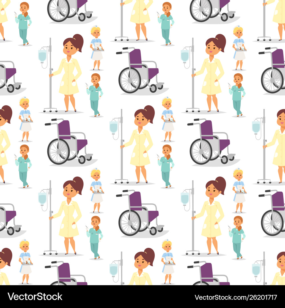 Doctor nurse character medical woman staff Doctor nurse character medical woman staff vector image