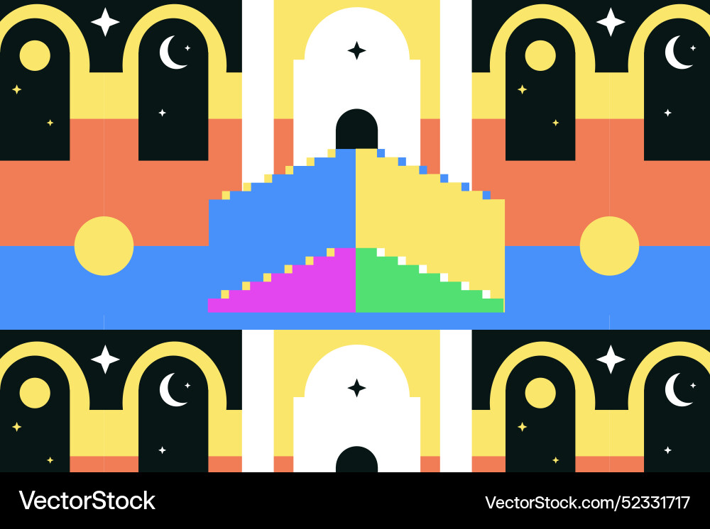 Flat design geometric pattern background Vector Image