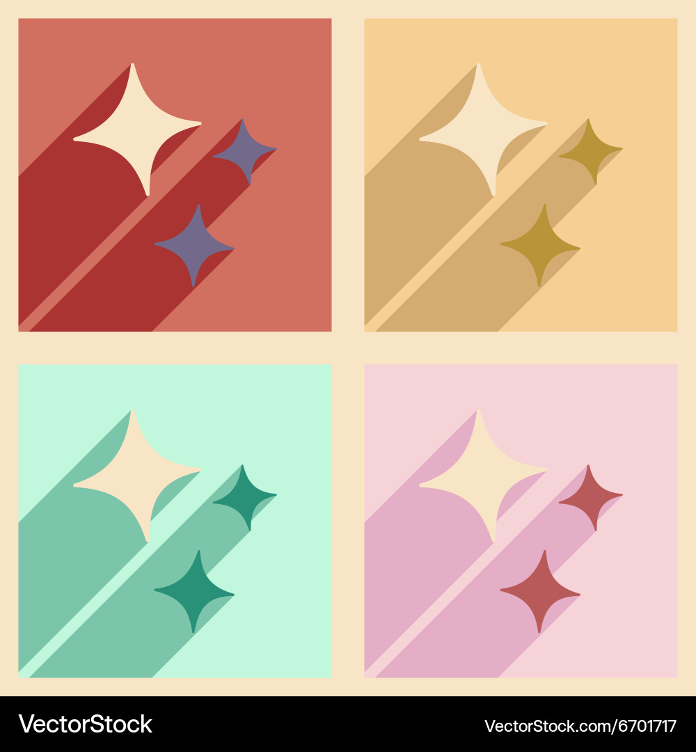 Flat with shadow concept and mobile application Vector Image