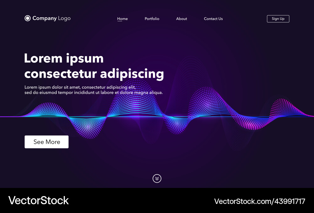 Landing page abstract background website template vector image
