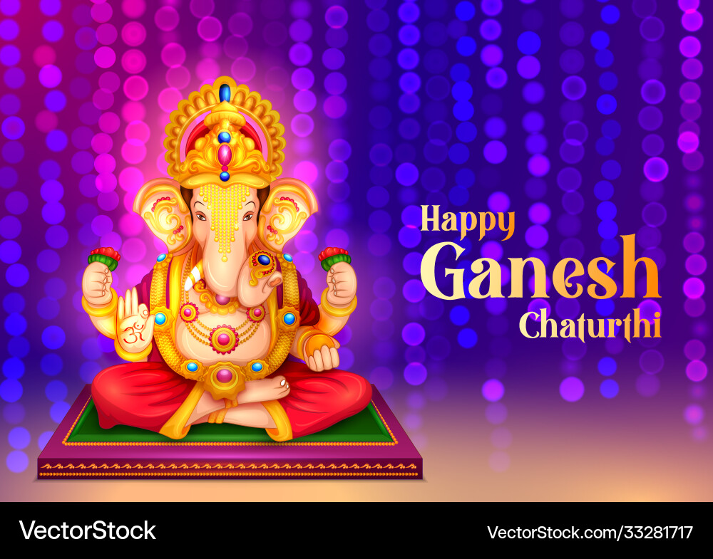 Lord ganpati background for ganesh chaturthi Lord ganpati background for ganesh chaturthi vector image