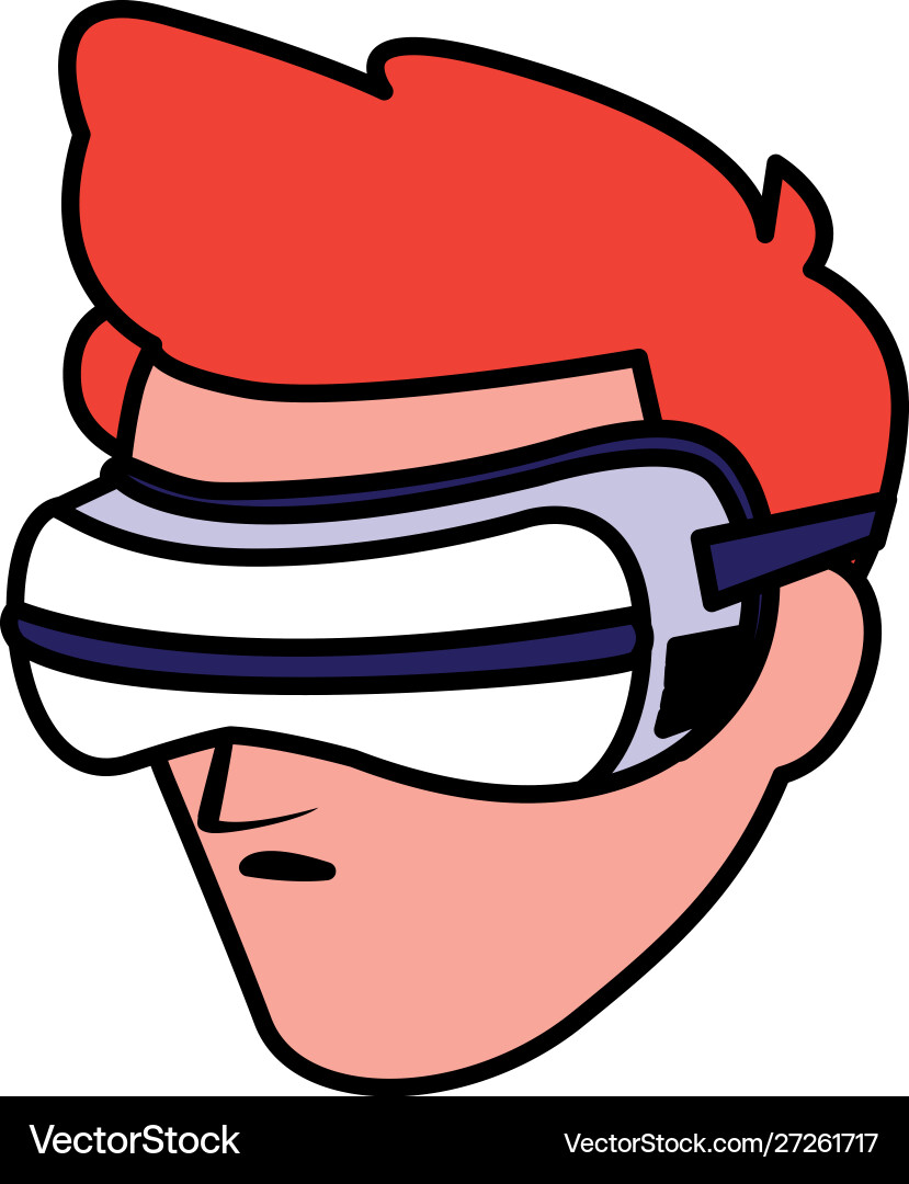 Man using technology augmented reality vector image