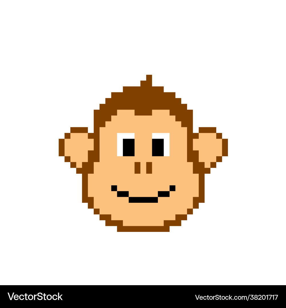 Pixel monkey image for 8 bit game assets Pixel monkey image for 8 bit game assets vector image