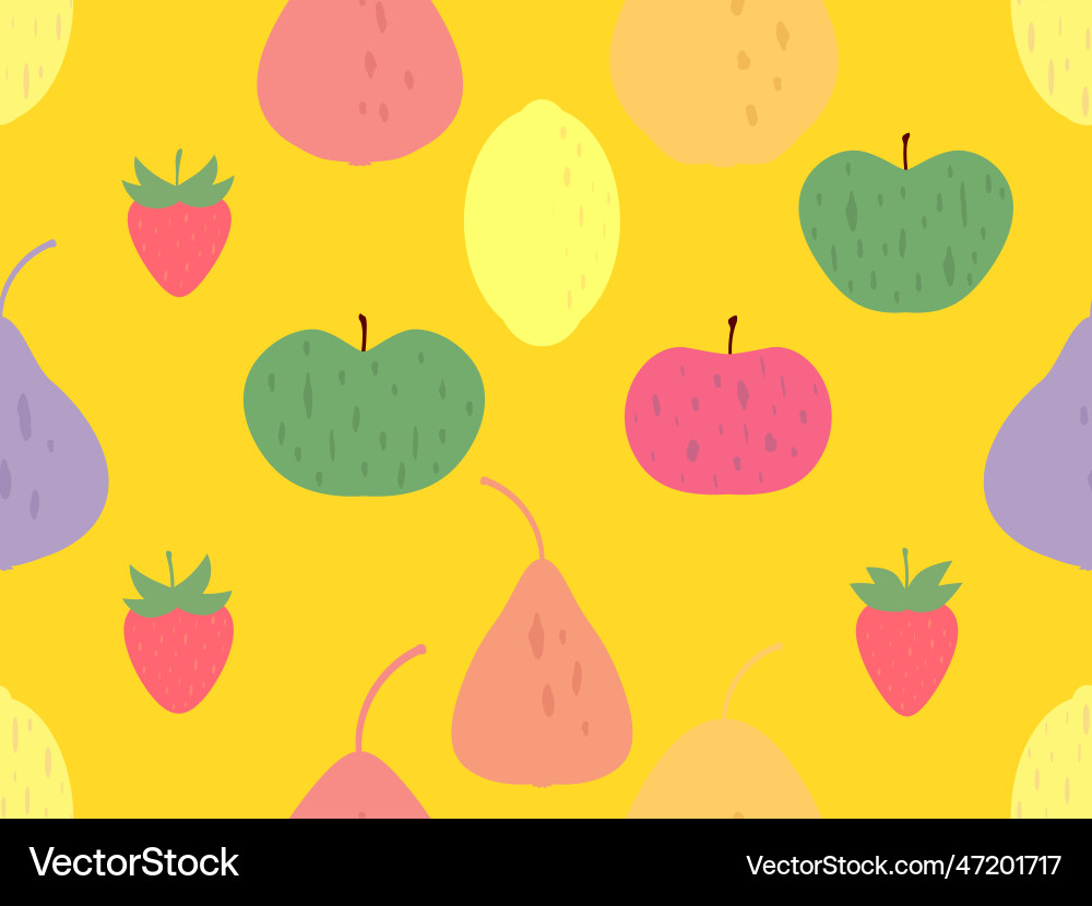 Seamless pattern with apples strawberries Seamless pattern with apples strawberries vector image