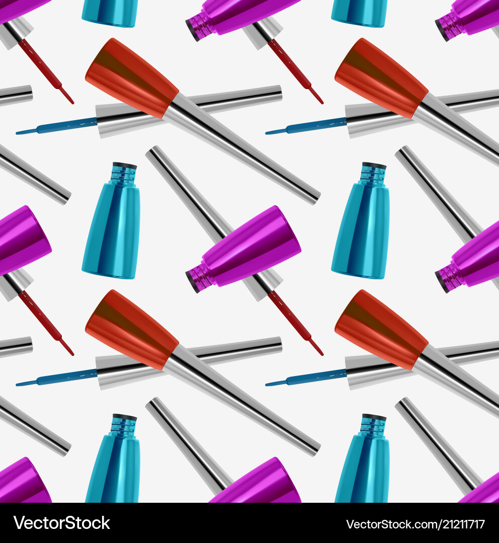 Seamless pattern with realistic 3d eyeliner Seamless pattern with realistic 3d eyeliner vector image