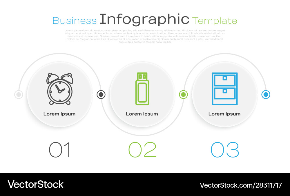 Set line alarm clock usb flash drive and archive Set line alarm clock usb flash drive and archive vector image