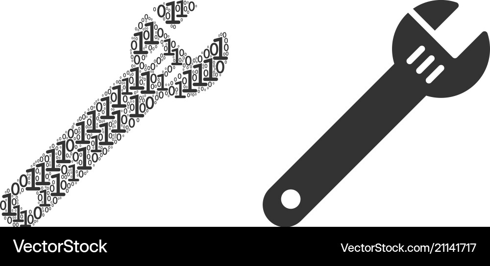 Spanner mosaic of binary digits Spanner mosaic of binary digits vector image
