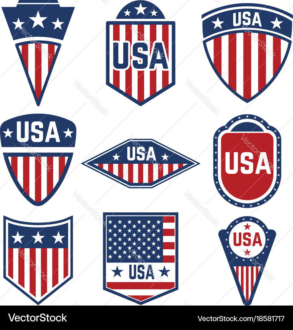 USA Labels & Emblems Vector Image