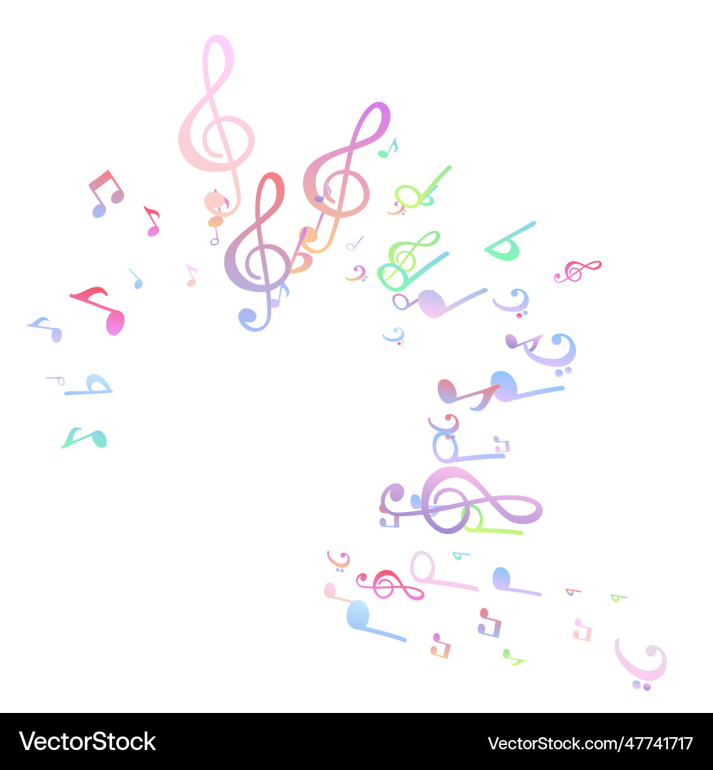 Wave pattern with color music notes Wave pattern with color music notes vector image