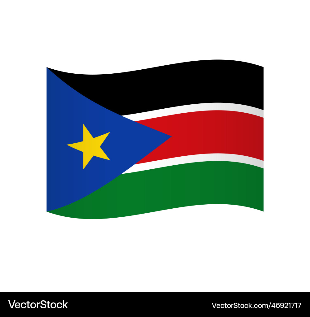 Wavy flag of south sudan Wavy flag of south sudan vector image