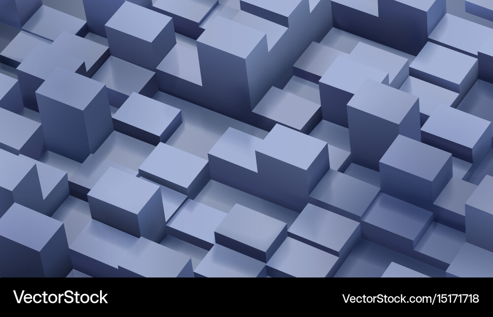 Abstract background of cubes and parallelepipeds Vector Image