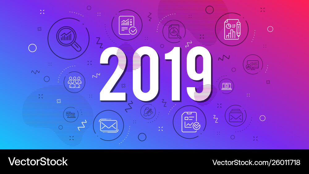 Analytics graph mail and keywords icons set data Analytics graph mail and keywords icons set data Vector Image