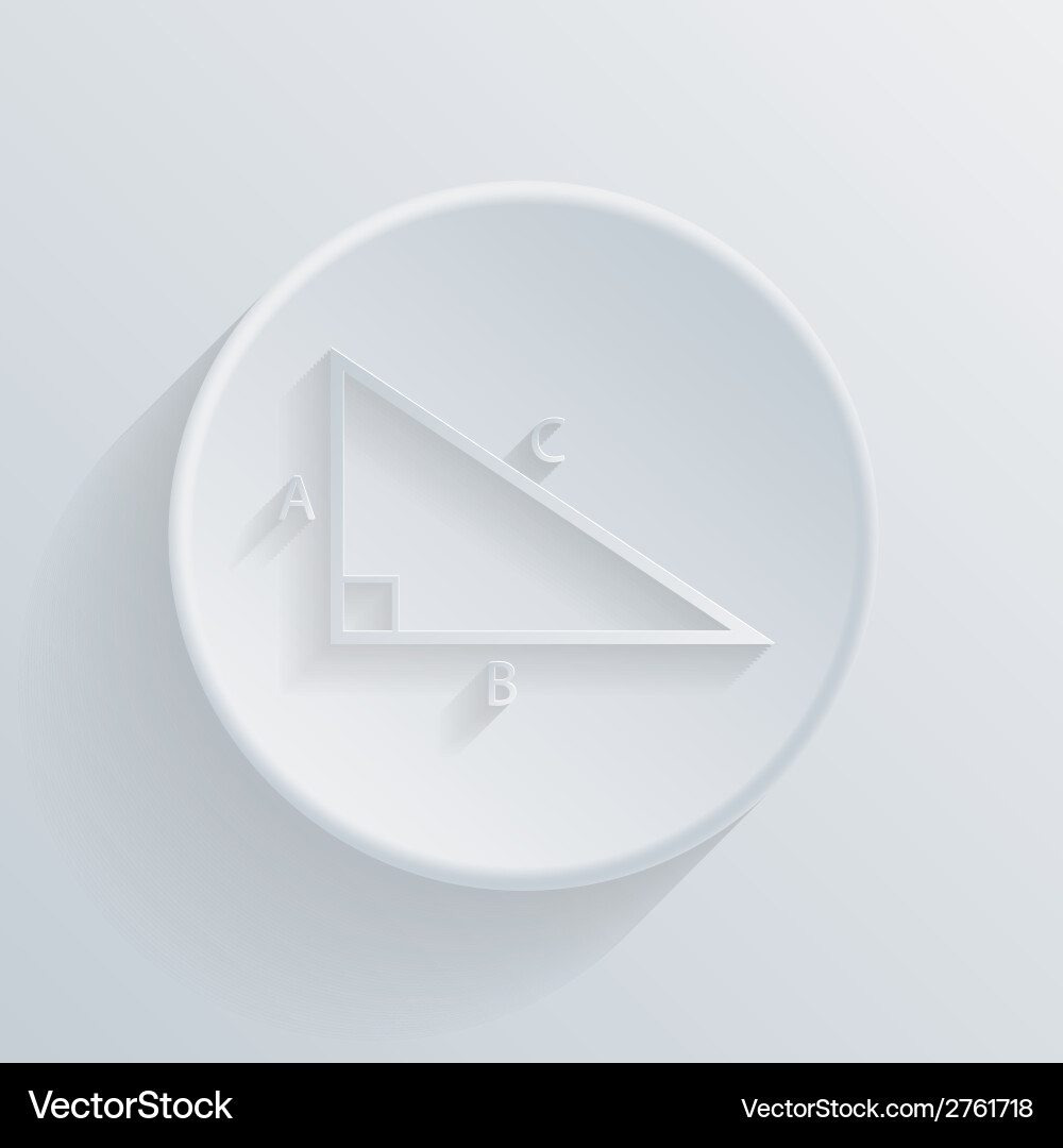 Circle icon with a shadow triangle math vector image