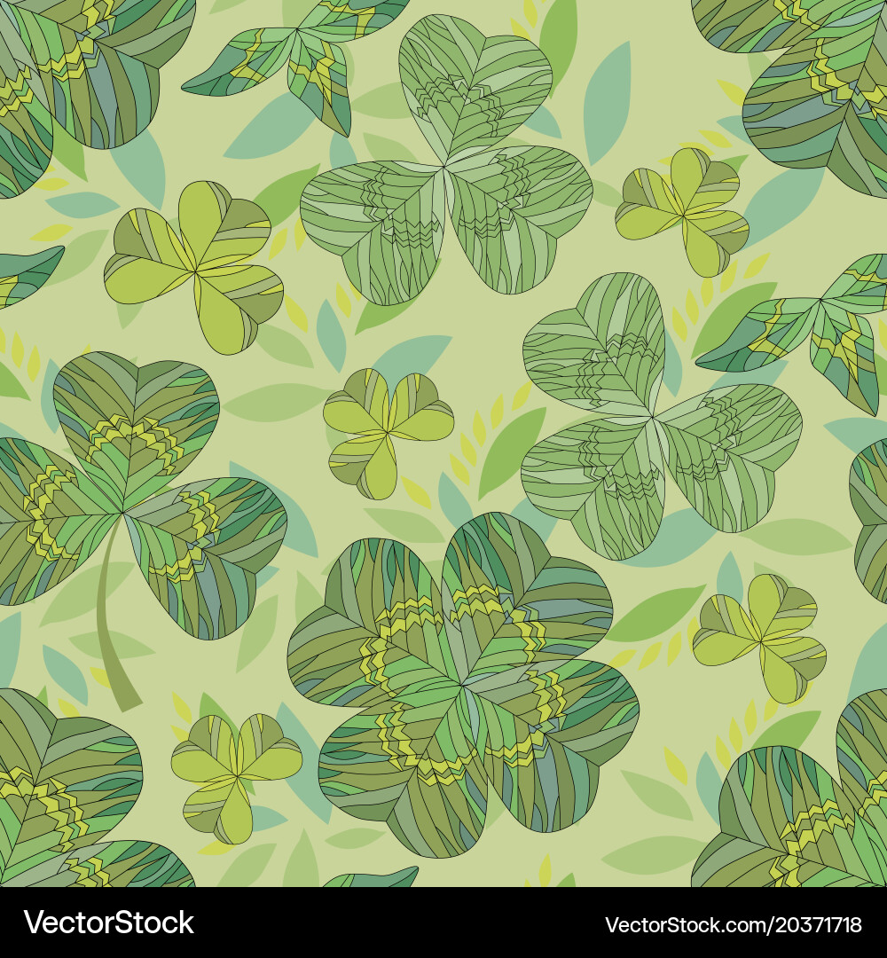 Clover background seamless pattern vector image