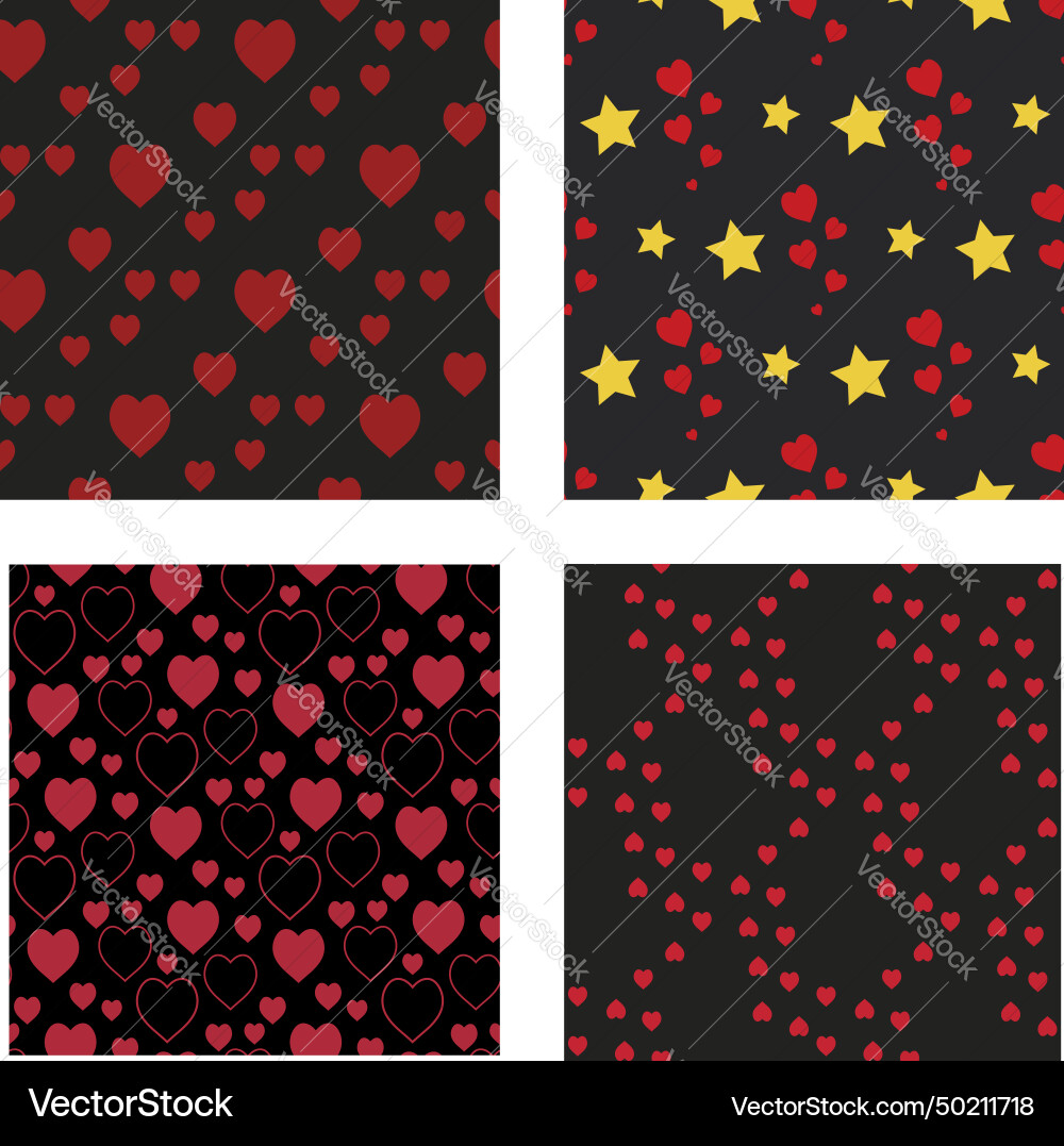 Collection with seamless patterns pretty Vector Image