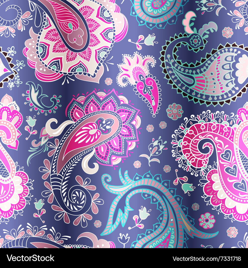 Colorful Paisley Pattern Vector Image