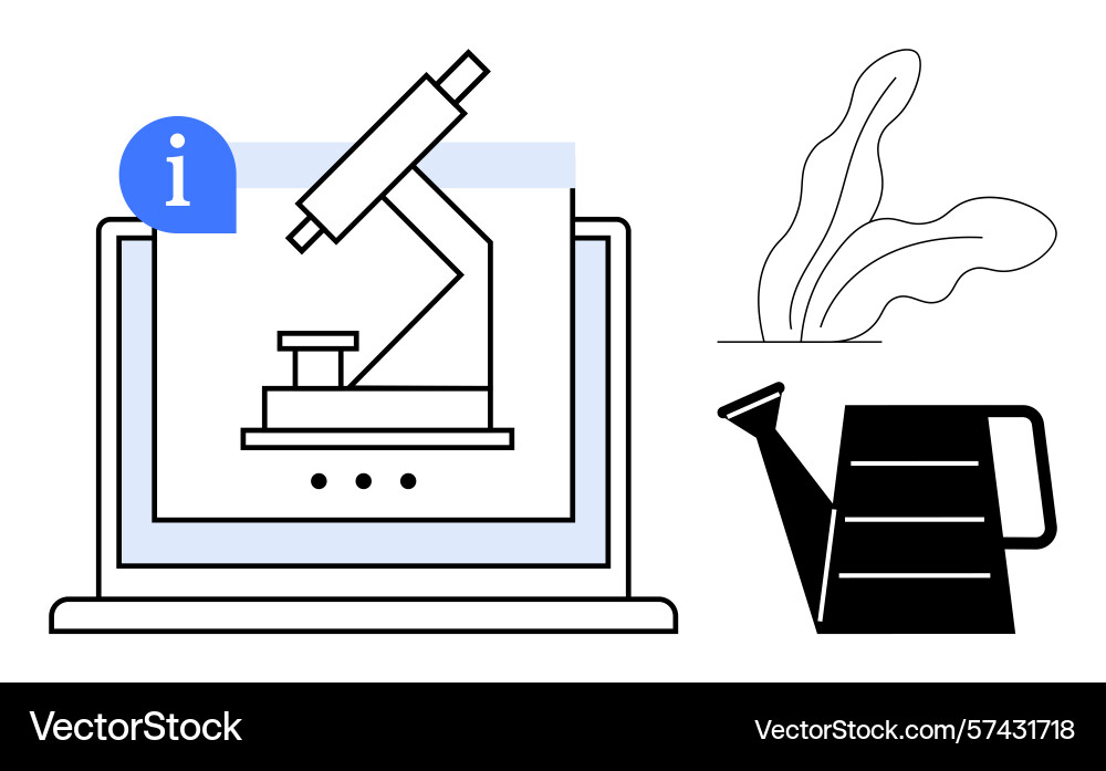Digital microscope analysis with gardening Vector Image