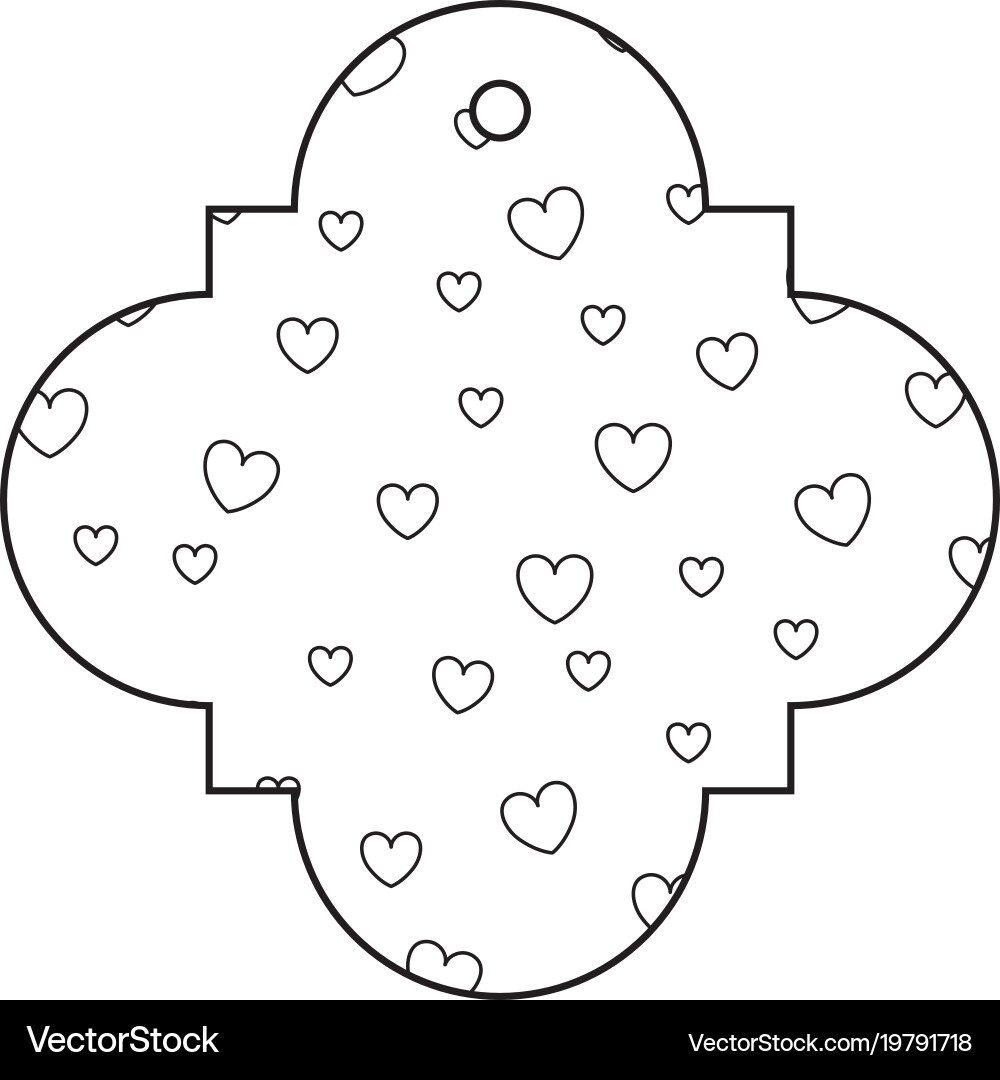 Elegant frame with hearts pattern background Vector Image