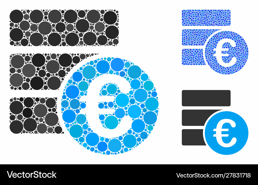 Euro database composition icon round dots Euro database composition icon round dots vector image