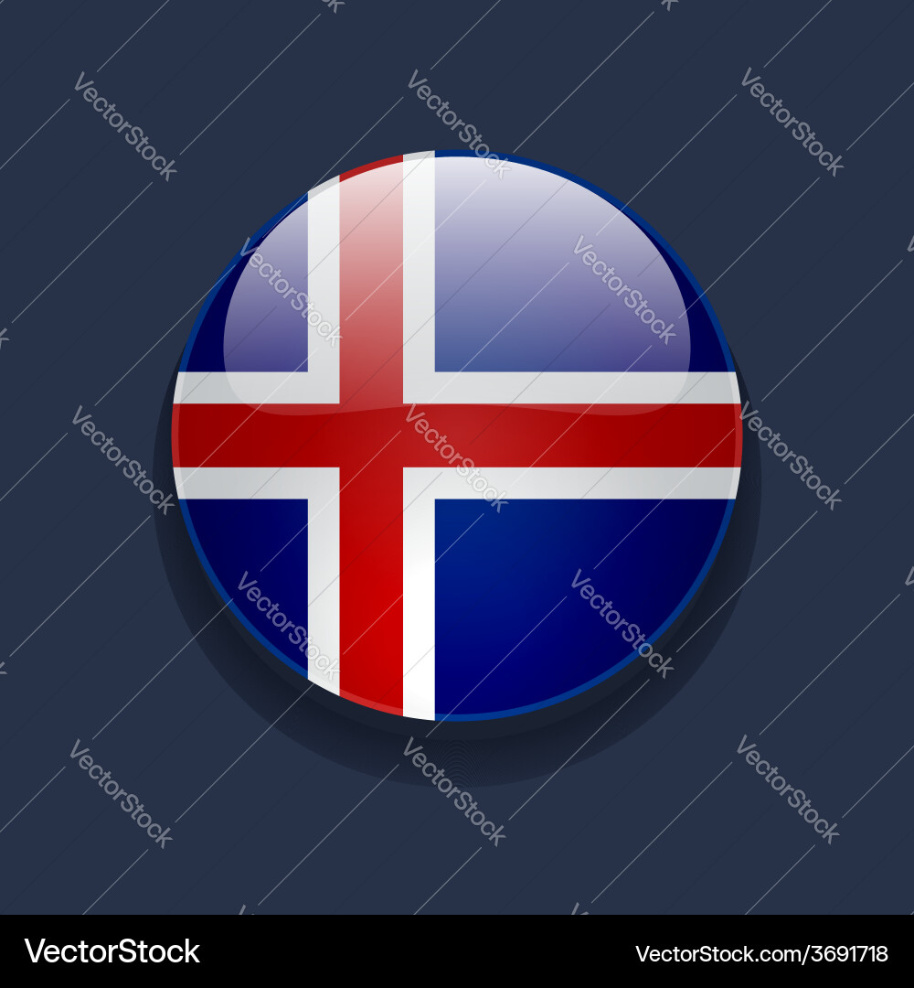 Iceland Flag Round Icon vector image