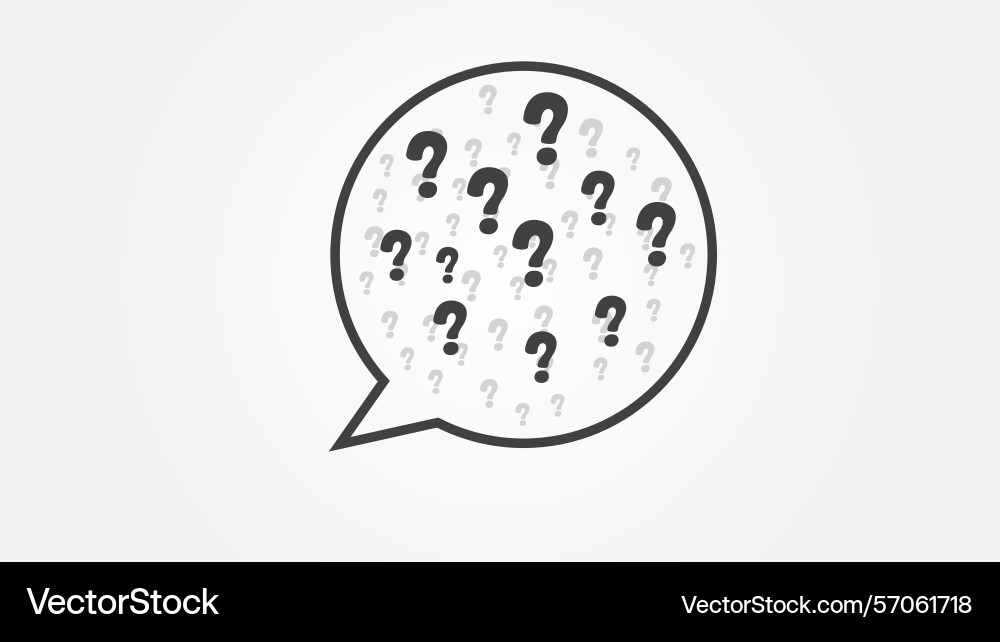 Large speech bubble with question marks problem vector image