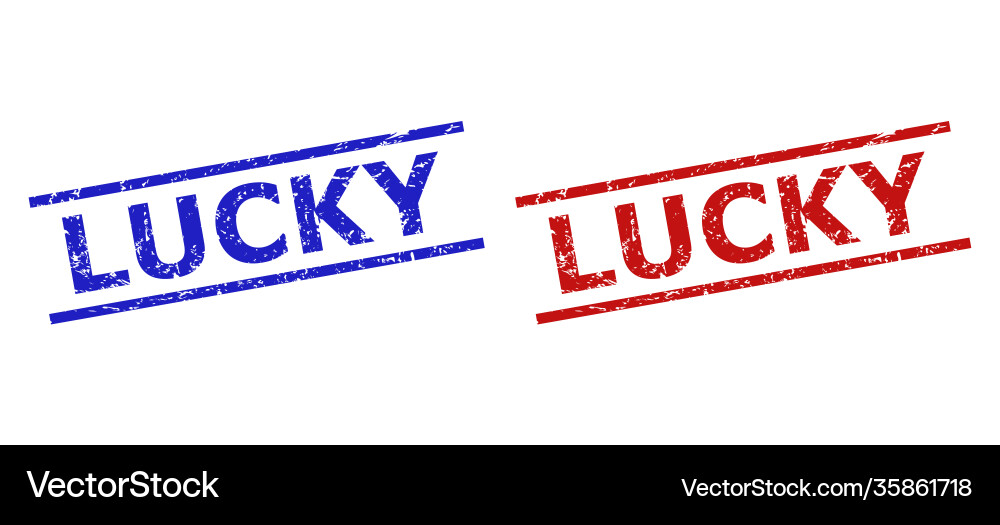 Lucky stamps with unclean style and parallel lines vector image