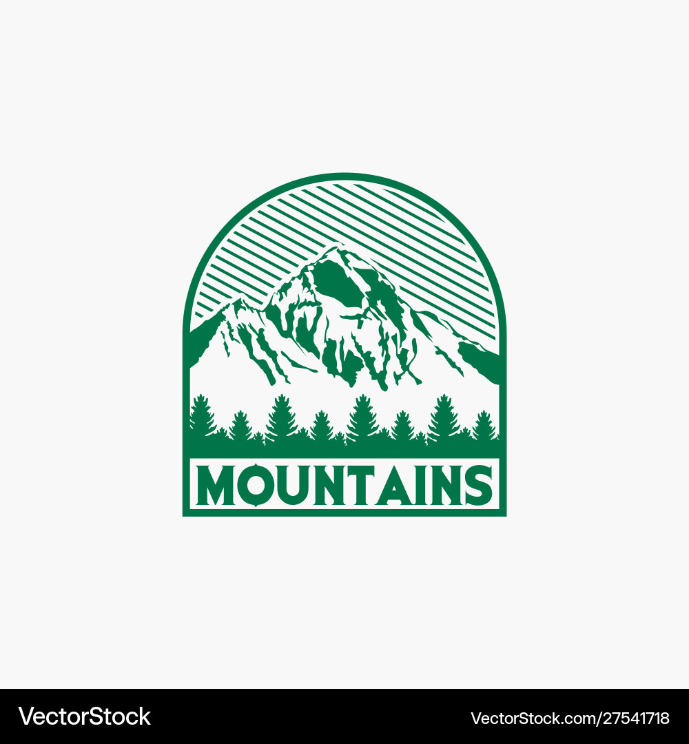 Mountains logo-badge-10 vector image