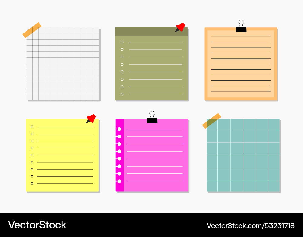 Note paper or sticky set image vector image