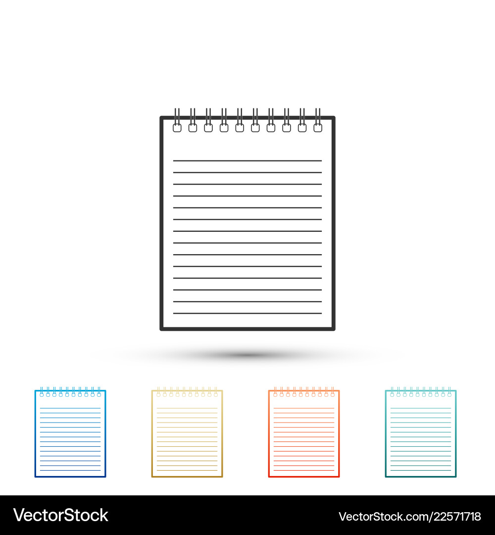 Notebook icon spiral notepad school Notebook icon spiral notepad school Vector Image
