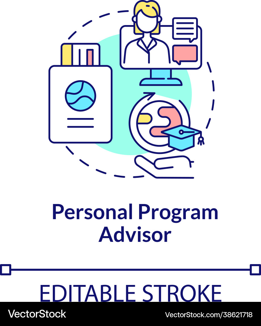 Personal program advisor concept icon Personal program advisor concept icon vector image