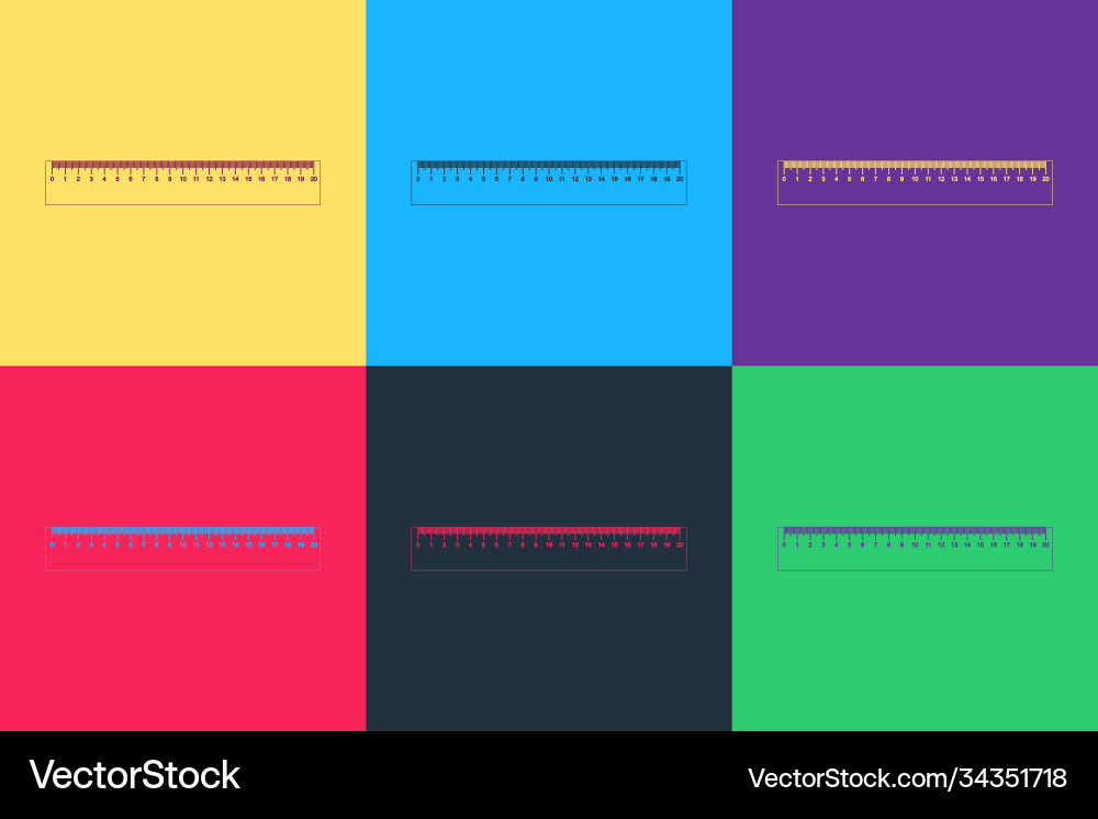 Pop art ruler icon isolated on color background Vector Image
