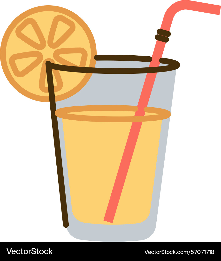 Refreshing drink with lemon slice Vector Image