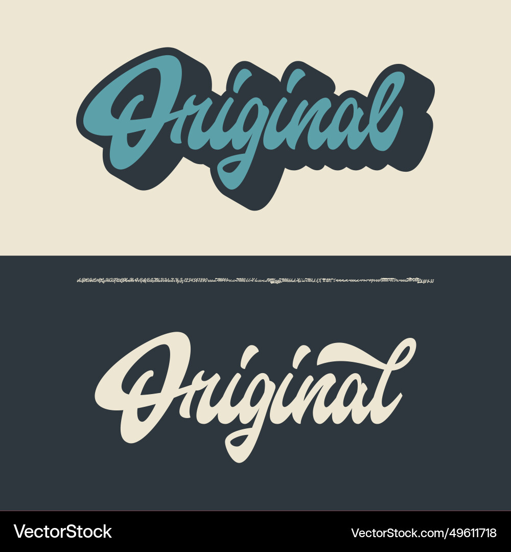 Retro script font vector image