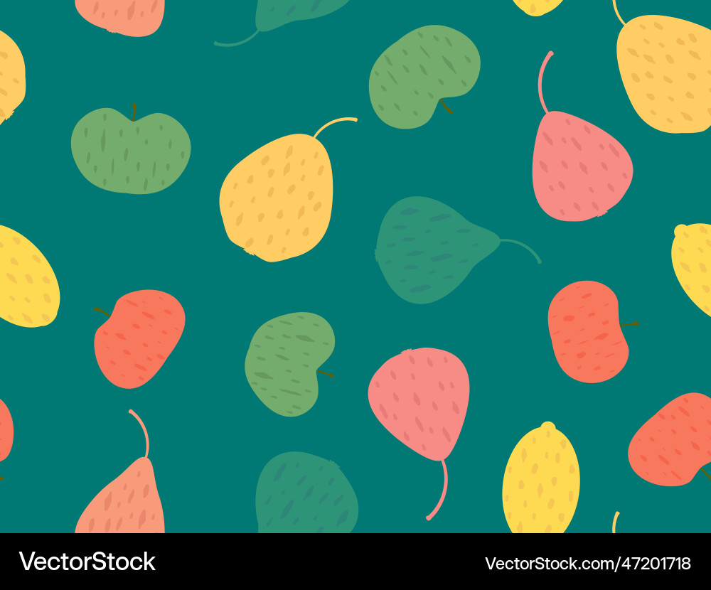 Seamless pattern with pears apples and lemons Seamless pattern with pears apples and lemons vector image