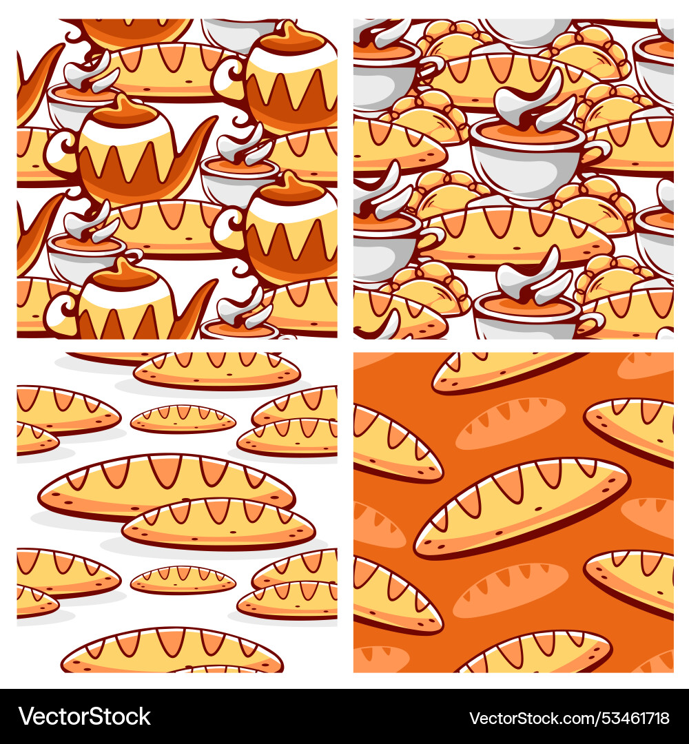 Set patterns on the theme of baking bread Set patterns on the theme of baking bread vector image
