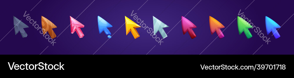 Set von Spielpfeilen ui oder gui Schnittstelle Cursors Set von Spielpfeilen ui oder gui Schnittstelle Cursors Vektorbild