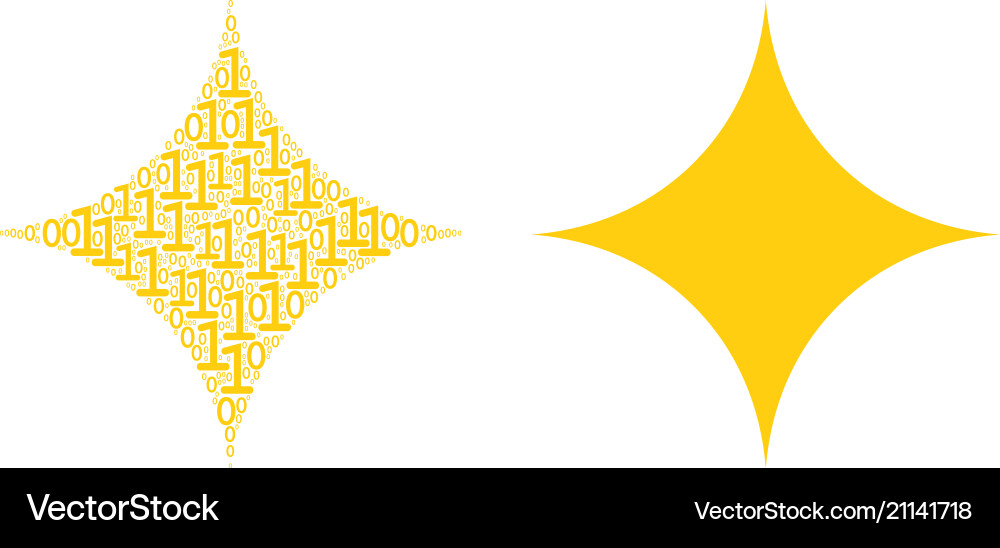 Sparkle star composition of binary digits Sparkle star composition of binary digits vector image