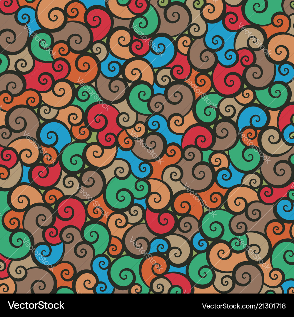 Swirl Retro Art Pattern vector image