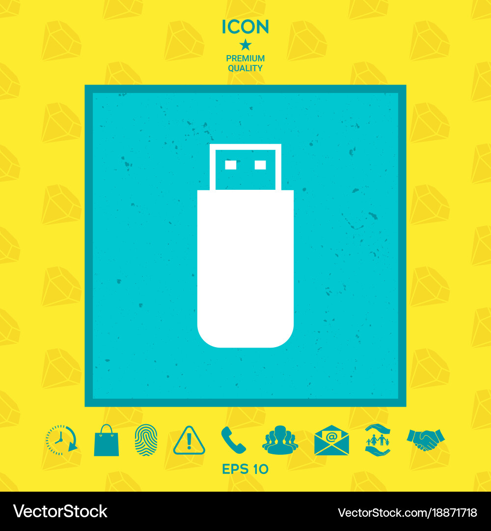 Usb flash memory drive icon vector image