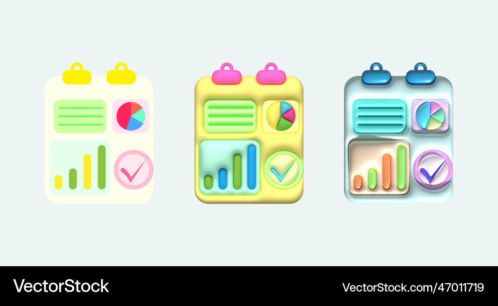 3d data plan workflow graph and business goals 3d data plan workflow graph and business goals vector image