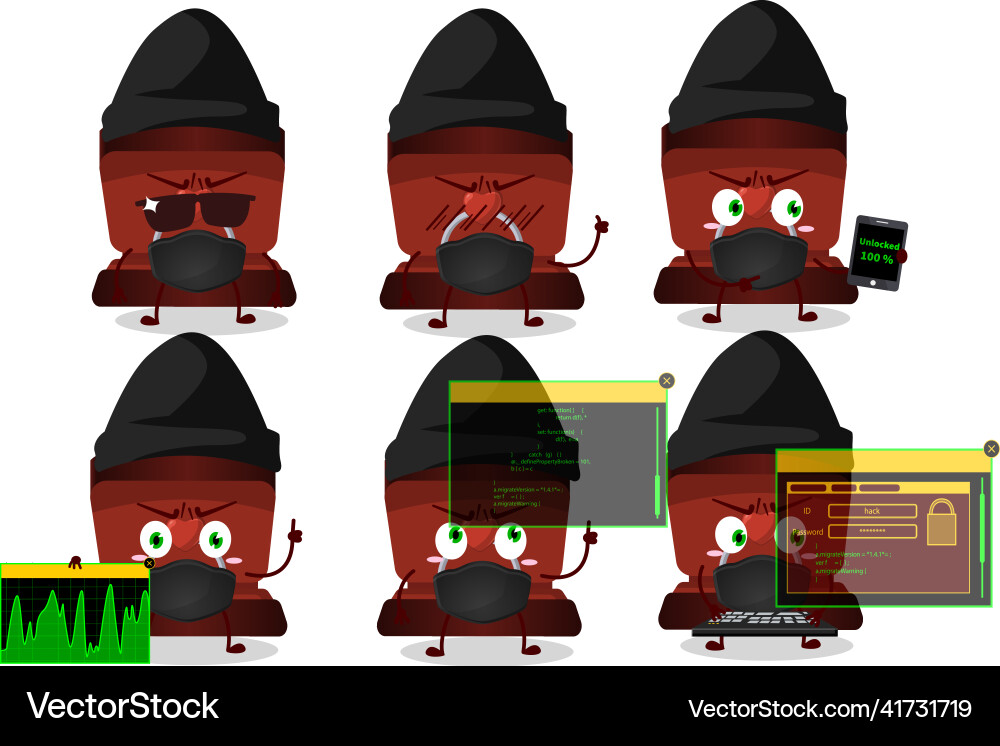 A hacker red ring box character mascot Vector Image