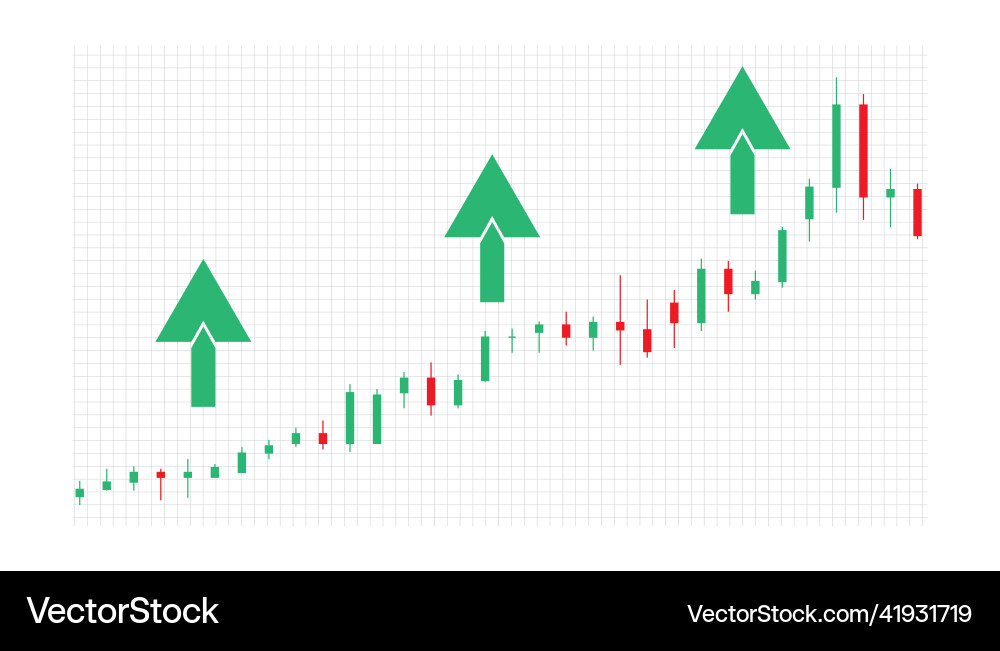 Abstract background of arrow indicator uptrend vector image