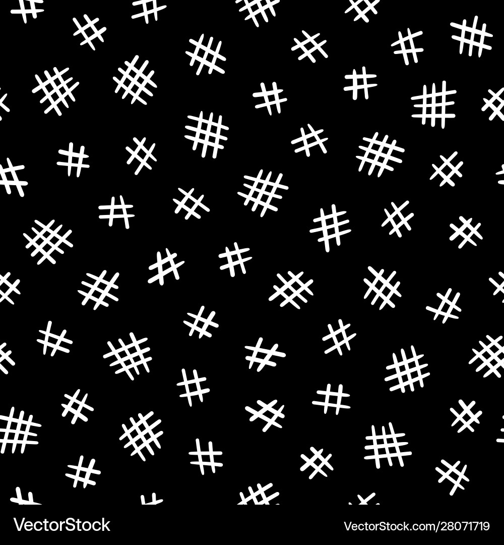 Abstract doodle grid pattern on black background Abstract doodle grid pattern on black background Vector Image