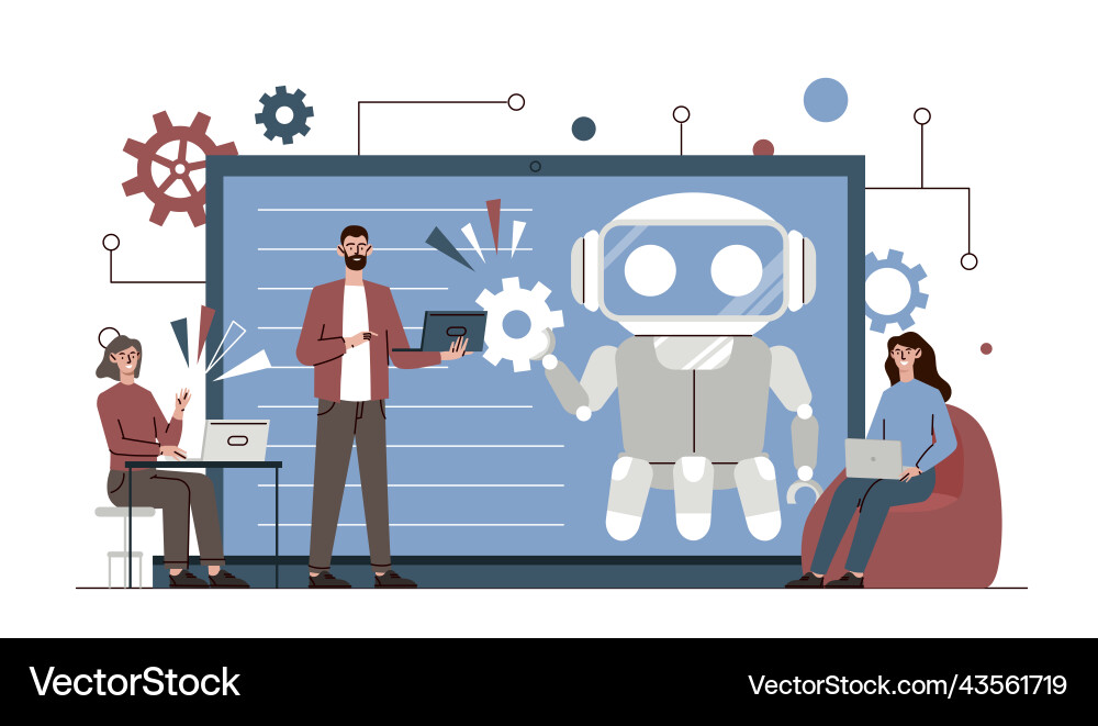 Automation & Robotics Concept vector image