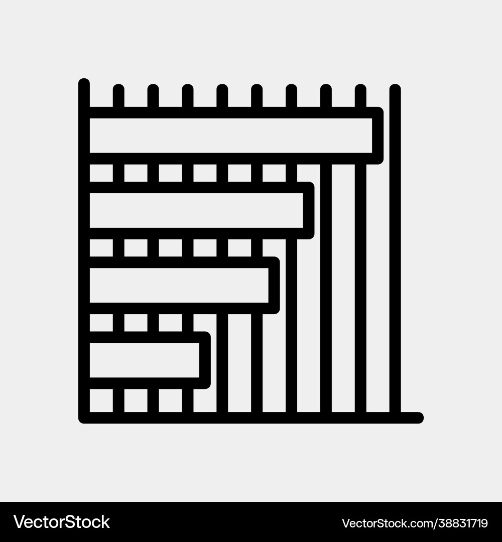Bar chart icon in line style for any projects Bar chart icon in line style for any projects vector image