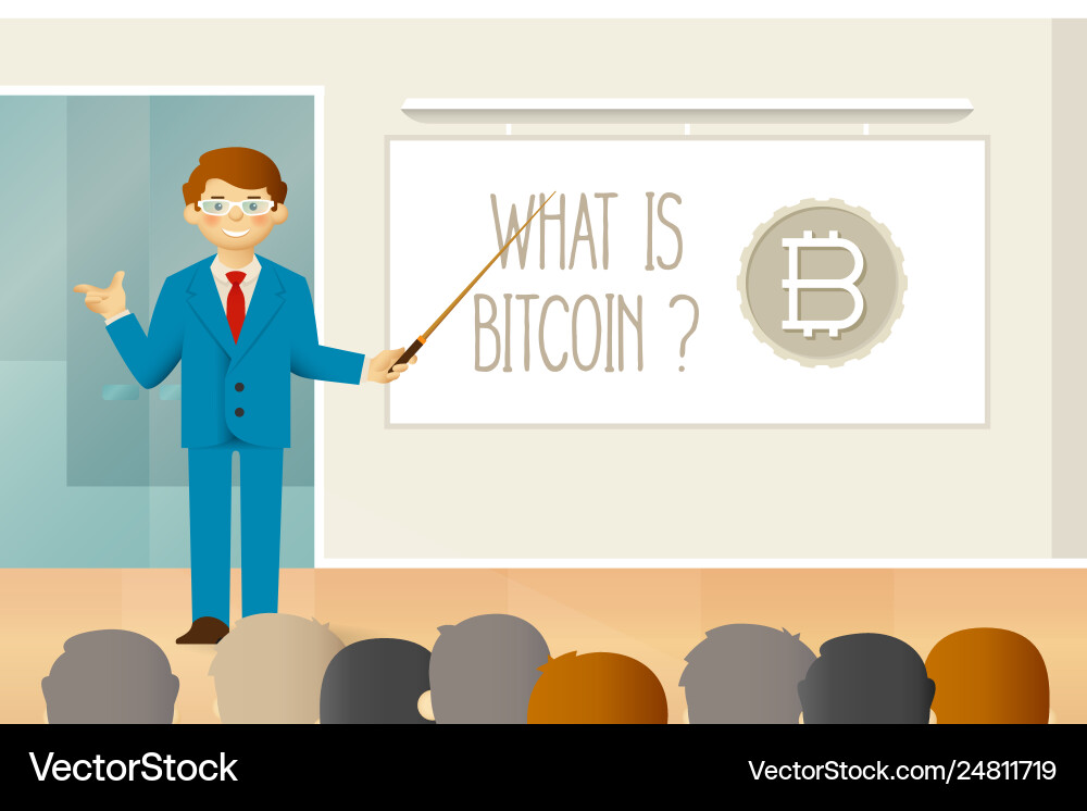 Bitcoin faq tutorial concept in flat style Vector Image
