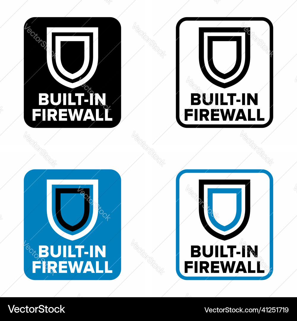 Built in firewall information sign Vector Image