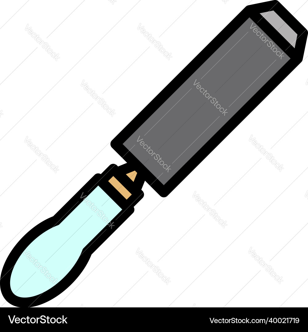 Chisel instrument icon color outline Vector Image
