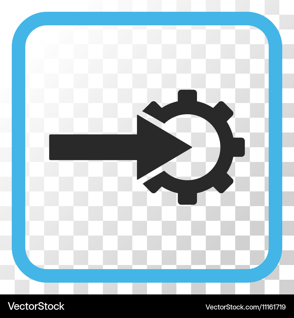 Cog integration icon in a frame vector image