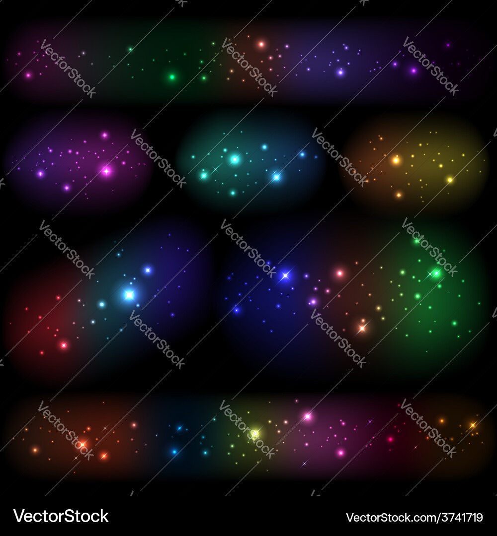 Collection of different luminous elements vector image